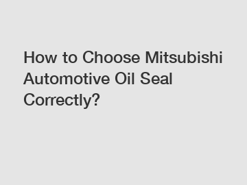 How to Choose Mitsubishi Automotive Oil Seal Correctly?