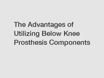 The Advantages of Utilizing Below Knee Prosthesis Components