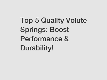 Top 5 Quality Volute Springs: Boost Performance & Durability!