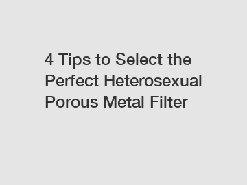 4 Tips to Select the Perfect Heterosexual Porous Metal Filter