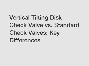 Vertical Tilting Disk Check Valve vs. Standard Check Valves: Key Differences