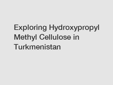 Exploring Hydroxypropyl Methyl Cellulose in Turkmenistan