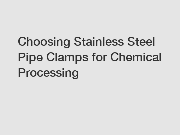 Choosing Stainless Steel Pipe Clamps for Chemical Processing