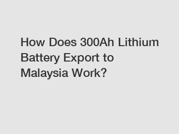 How Does 300Ah Lithium Battery Export to Malaysia Work?