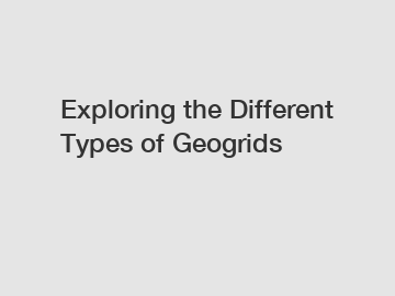Exploring the Different Types of Geogrids