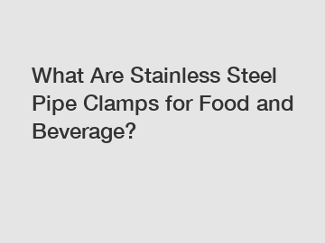 What Are Stainless Steel Pipe Clamps for Food and Beverage?