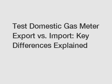 Test Domestic Gas Meter Export vs. Import: Key Differences Explained