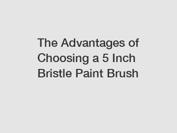 The Advantages of Choosing a 5 Inch Bristle Paint Brush