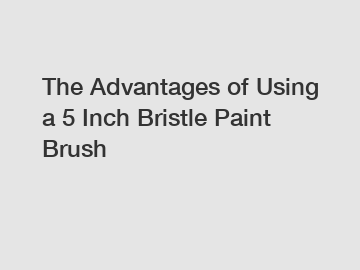 The Advantages of Using a 5 Inch Bristle Paint Brush