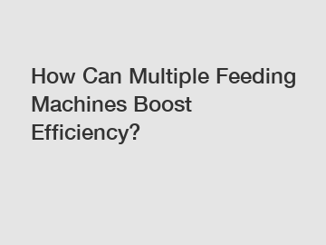 How Can Multiple Feeding Machines Boost Efficiency?