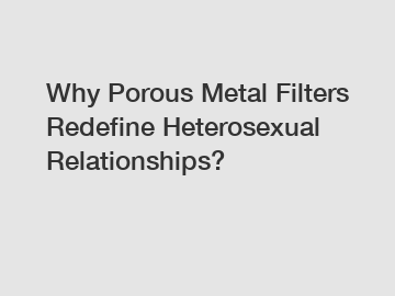Why Porous Metal Filters Redefine Heterosexual Relationships?