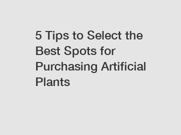 5 Tips to Select the Best Spots for Purchasing Artificial Plants