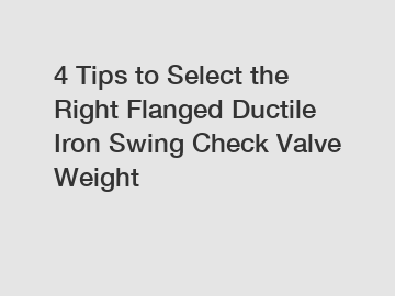 4 Tips to Select the Right Flanged Ductile Iron Swing Check Valve Weight