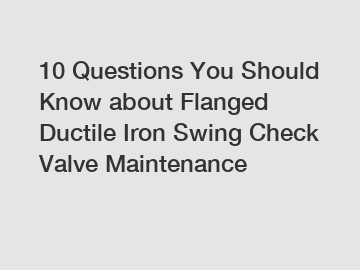10 Questions You Should Know about Flanged Ductile Iron Swing Check Valve Maintenance