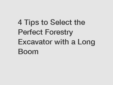 4 Tips to Select the Perfect Forestry Excavator with a Long Boom