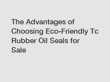 The Advantages of Choosing Eco-Friendly Tc Rubber Oil Seals for Sale