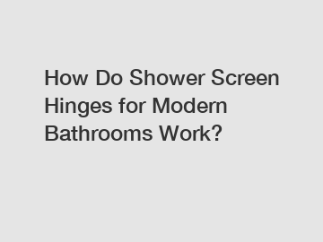 How Do Shower Screen Hinges for Modern Bathrooms Work?