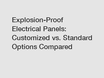 Explosion-Proof Electrical Panels: Customized vs. Standard Options Compared