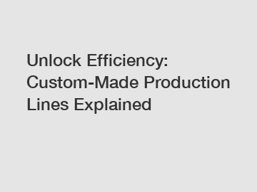 Unlock Efficiency: Custom-Made Production Lines Explained