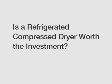 Is a Refrigerated Compressed Dryer Worth the Investment?