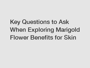 Key Questions to Ask When Exploring Marigold Flower Benefits for Skin