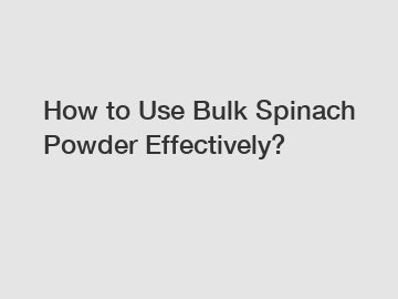 How to Use Bulk Spinach Powder Effectively?