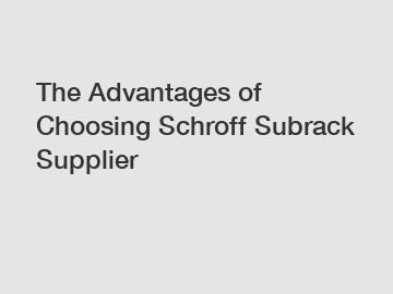 The Advantages of Choosing Schroff Subrack Supplier