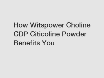 How Witspower Choline CDP Citicoline Powder Benefits You