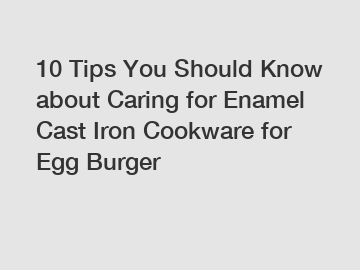 10 Tips You Should Know about Caring for Enamel Cast Iron Cookware for Egg Burger