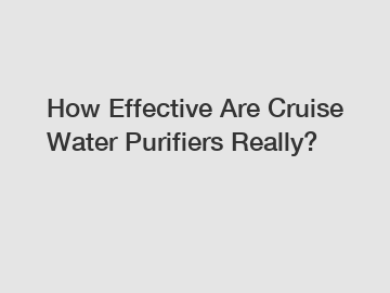 How Effective Are Cruise Water Purifiers Really?