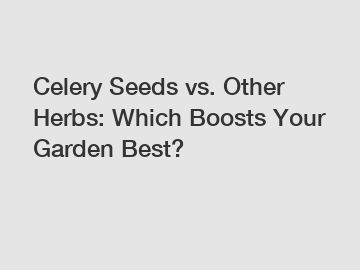 Celery Seeds vs. Other Herbs: Which Boosts Your Garden Best?
