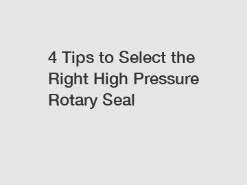 4 Tips to Select the Right High Pressure Rotary Seal