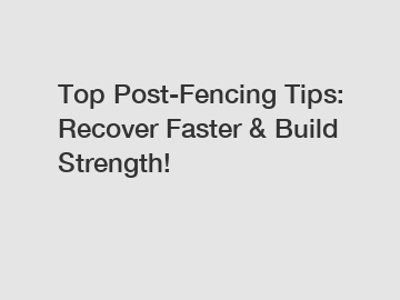 Top Post-Fencing Tips: Recover Faster & Build Strength!