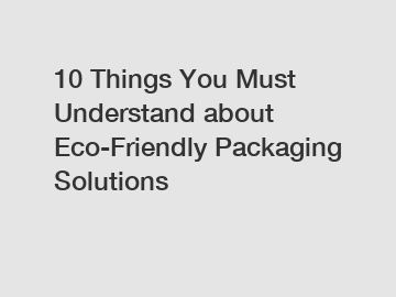 10 Things You Must Understand about Eco-Friendly Packaging Solutions
