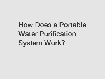 How Does a Portable Water Purification System Work?