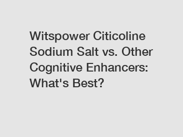 Witspower Citicoline Sodium Salt vs. Other Cognitive Enhancers: What's Best?