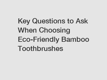 Key Questions to Ask When Choosing Eco-Friendly Bamboo Toothbrushes