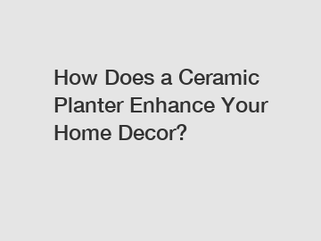 How Does a Ceramic Planter Enhance Your Home Decor?