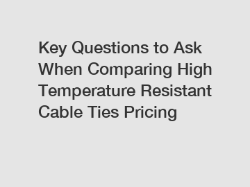 Key Questions to Ask When Comparing High Temperature Resistant Cable Ties Pricing