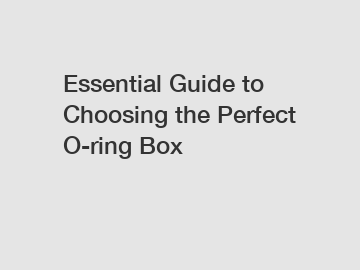 Essential Guide to Choosing the Perfect O-ring Box