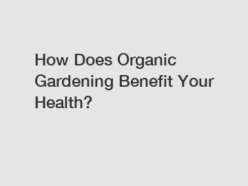 How Does Organic Gardening Benefit Your Health?