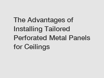 The Advantages of Installing Tailored Perforated Metal Panels for Ceilings