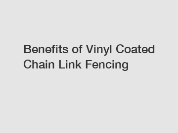 Benefits of Vinyl Coated Chain Link Fencing Benefits of Vinyl Coated Chain Link Fencing