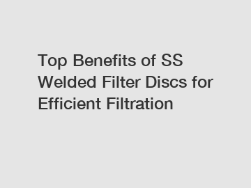 Top Benefits of SS Welded Filter Discs for Efficient Filtration