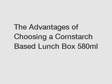 The Advantages of Choosing a Cornstarch Based Lunch Box 580ml