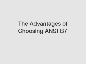 The Advantages of Choosing ANSI B7