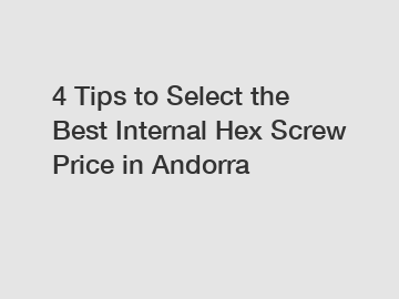 4 Tips to Select the Best Internal Hex Screw Price in Andorra
