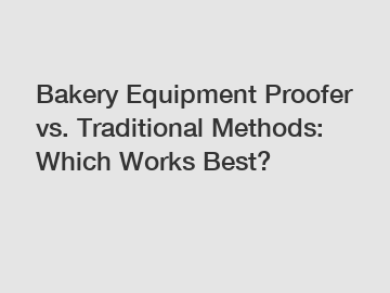 Bakery Equipment Proofer vs. Traditional Methods: Which Works Best?