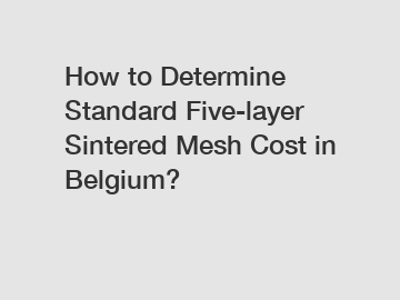 How to Determine Standard Five-layer Sintered Mesh Cost in Belgium?