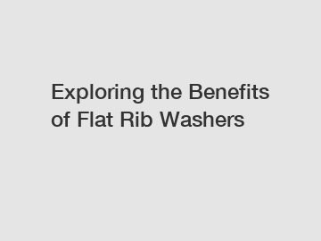 Exploring the Benefits of Flat Rib Washers